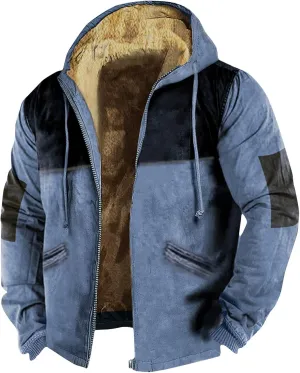 Men'S Fleece Jackets & Coats Heated Casual Camouflage Sports Sweatshirt Long Sleeve Zipper Hooded Jacket Coat