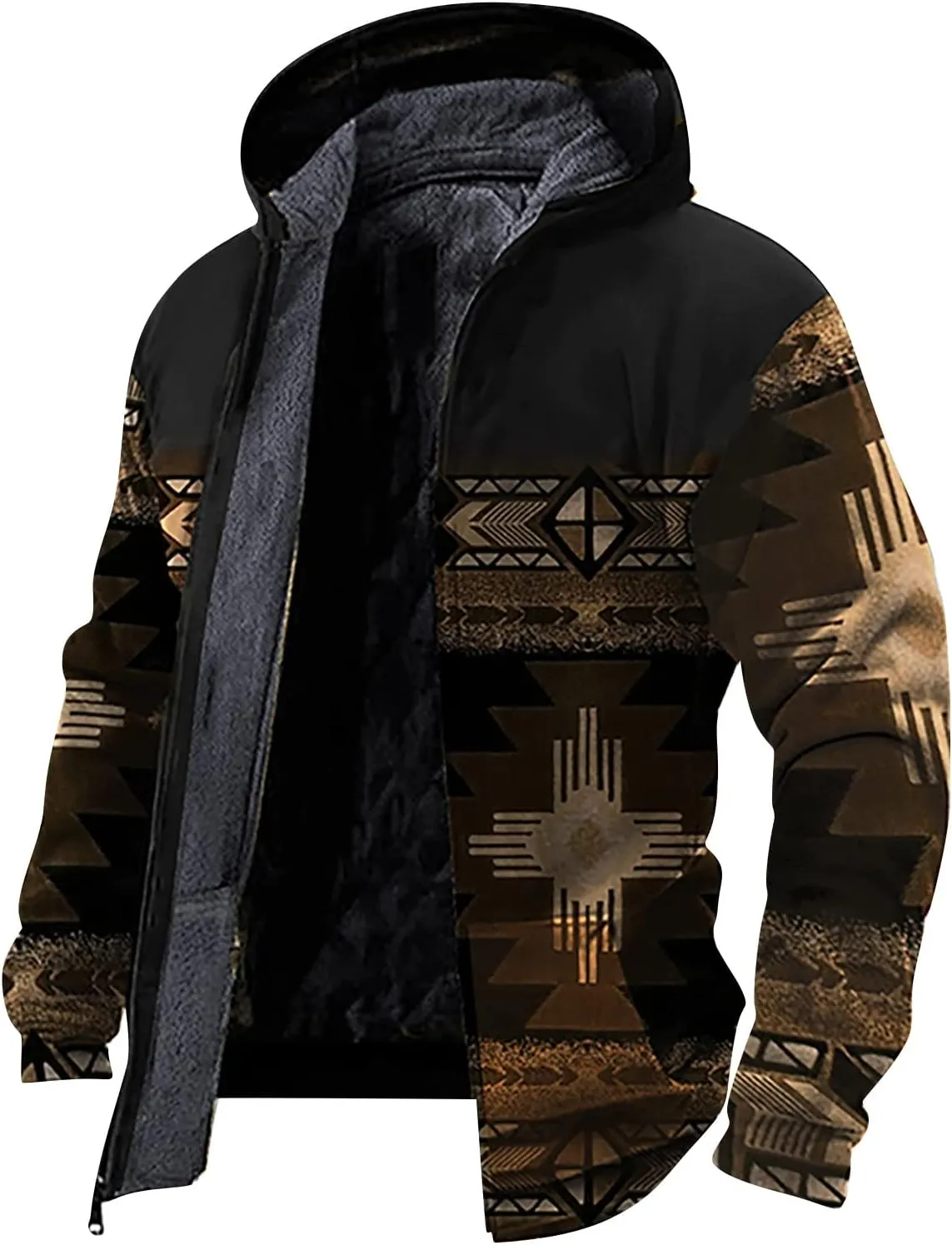 Men'S Fleece Jackets & Coats Heated Casual Camouflage Sports Sweatshirt Long Sleeve Zipper Hooded Jacket Coat