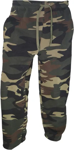 Mens Fleece Sweatpants Open Bottom Joggers Straight Leg Running Casual Loose Fit Athletic Pants with Pockets