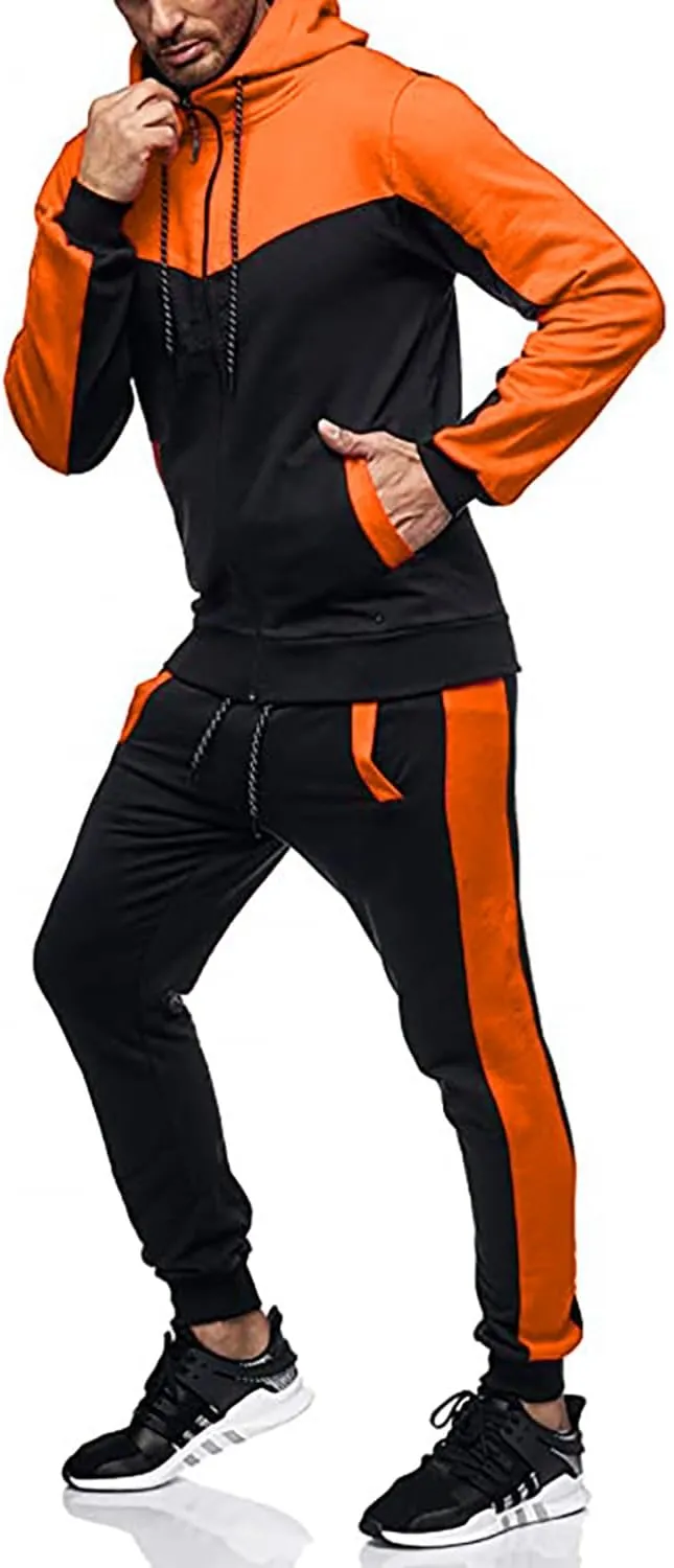 Men's Full Zip Sweatsuit Outdoor Jogging Tracksuits