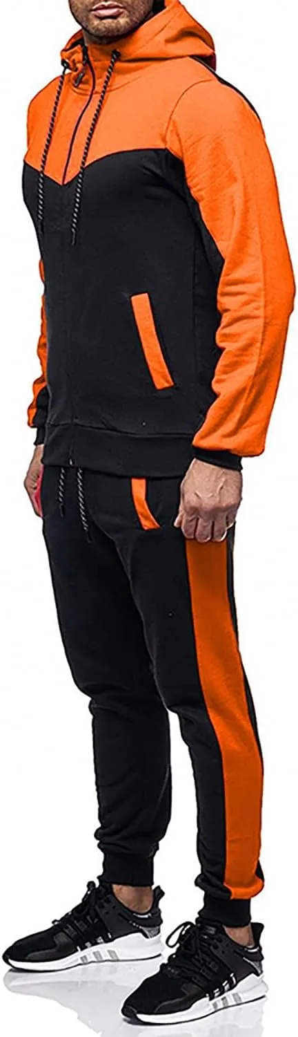 Men's Full Zip Sweatsuit Outdoor Jogging Tracksuits
