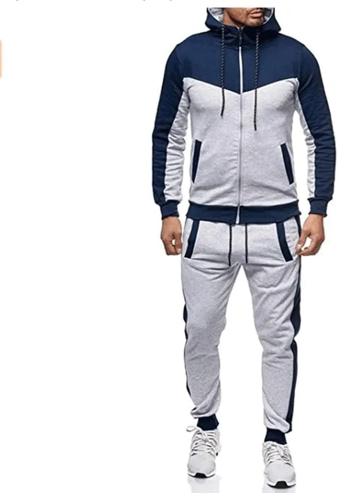 Men's Full Zip Sweatsuit Outdoor Jogging Tracksuits