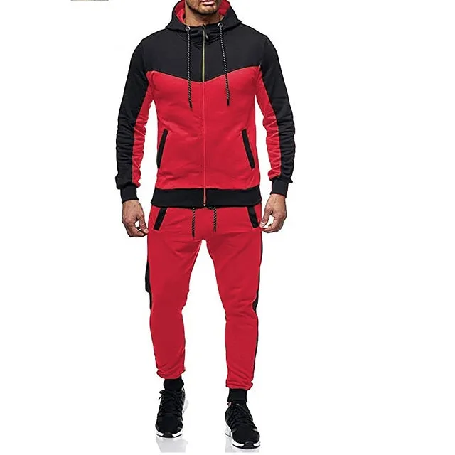 Men's Full Zip Sweatsuit Outdoor Jogging Tracksuits