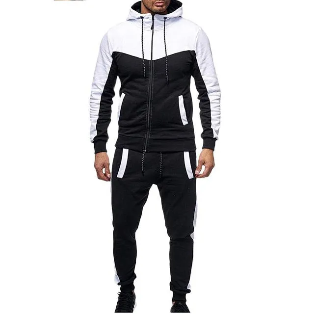 Men's Full Zip Sweatsuit Outdoor Jogging Tracksuits