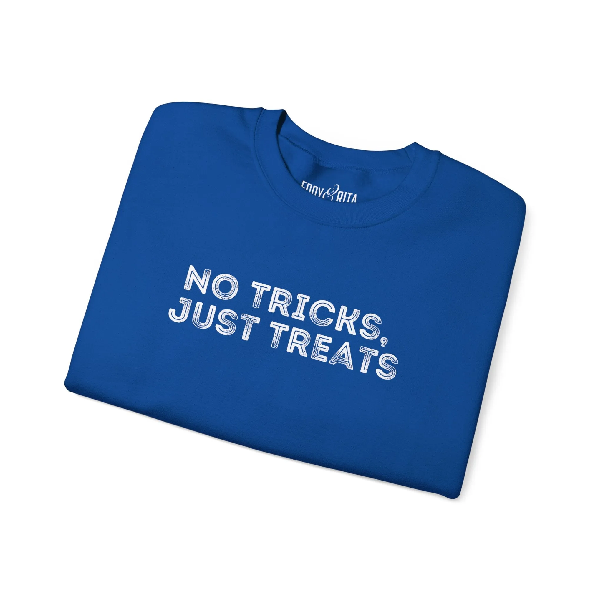 Men's Heavy Crewneck Sweatshirt - "No Tricks, Just Treats" Halloween Edition