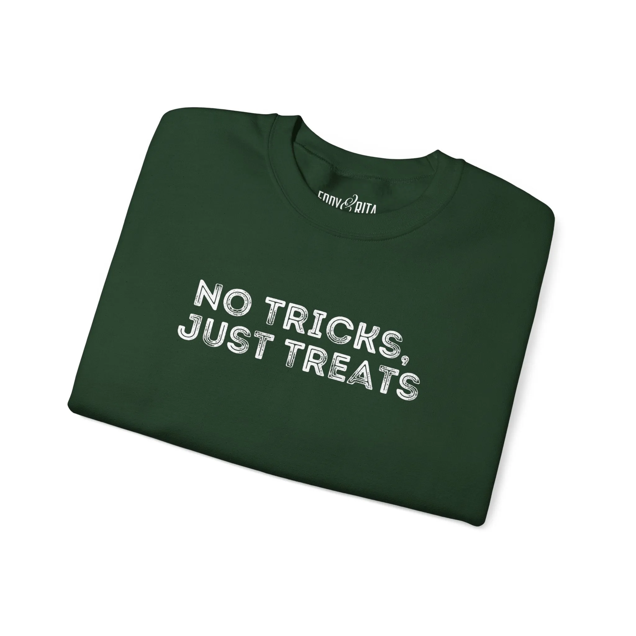 Men's Heavy Crewneck Sweatshirt - "No Tricks, Just Treats" Halloween Edition