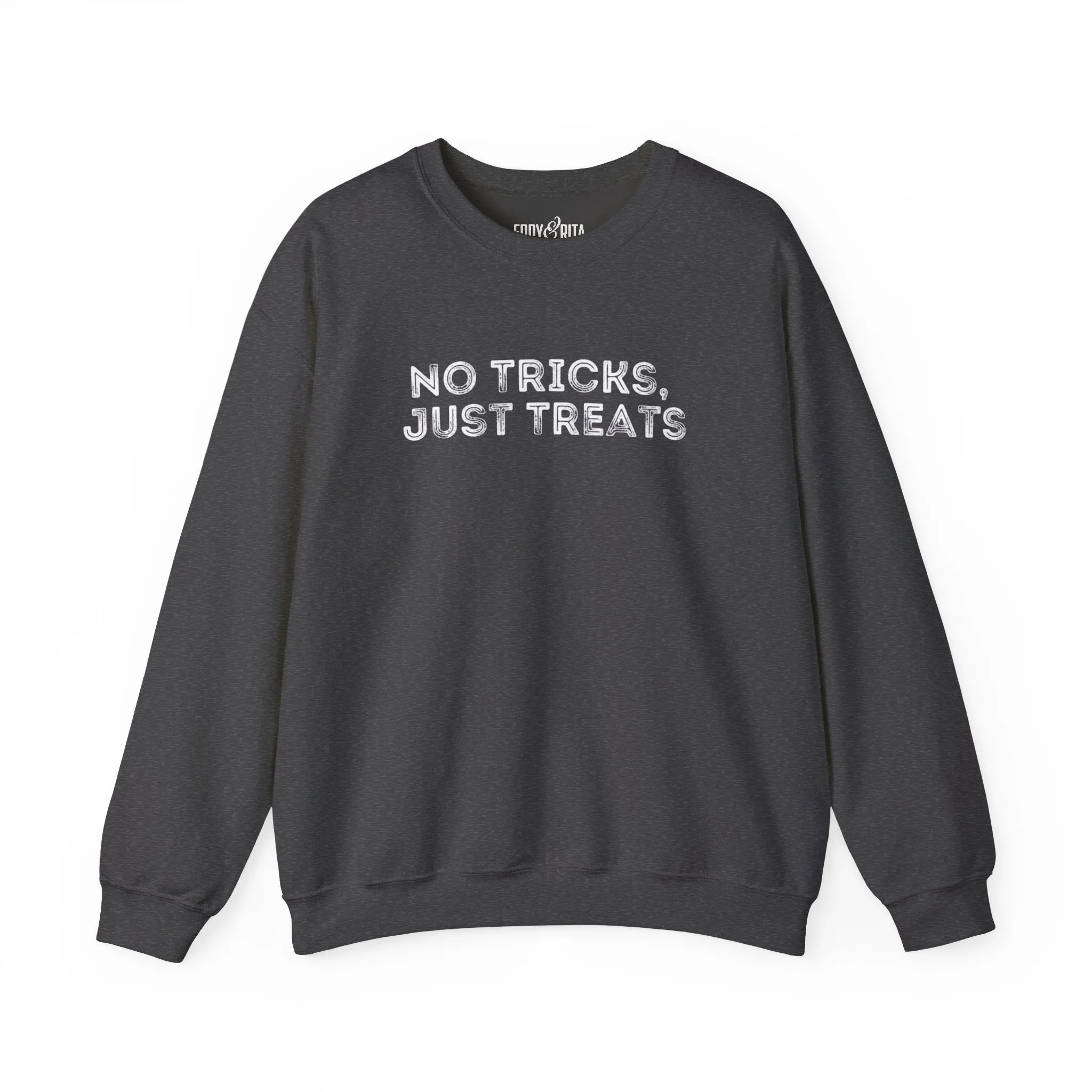 Men's Heavy Crewneck Sweatshirt - "No Tricks, Just Treats" Halloween Edition
