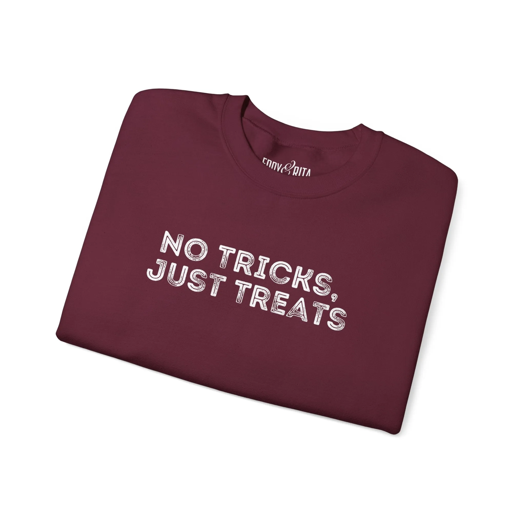 Men's Heavy Crewneck Sweatshirt - "No Tricks, Just Treats" Halloween Edition