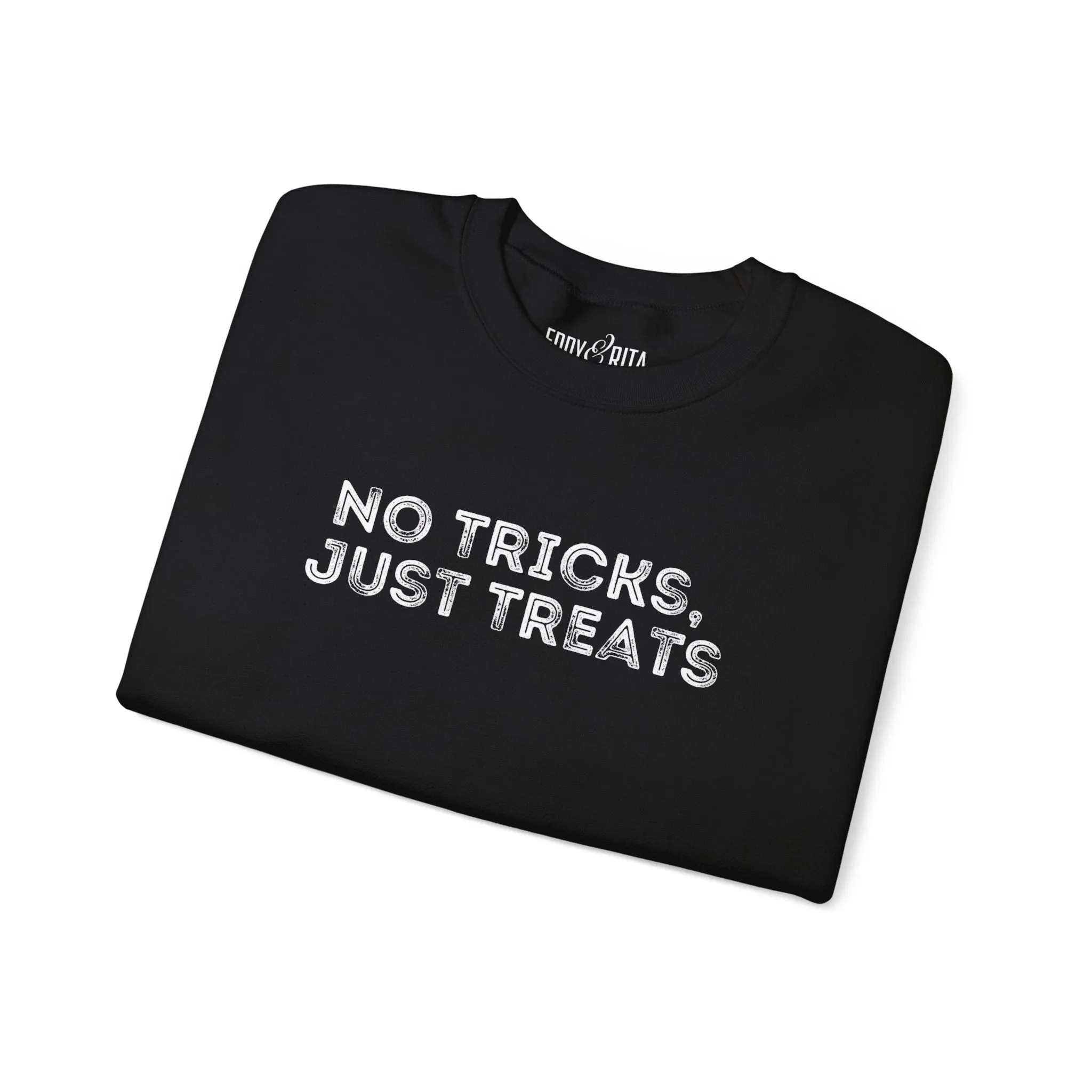 Men's Heavy Crewneck Sweatshirt - "No Tricks, Just Treats" Halloween Edition