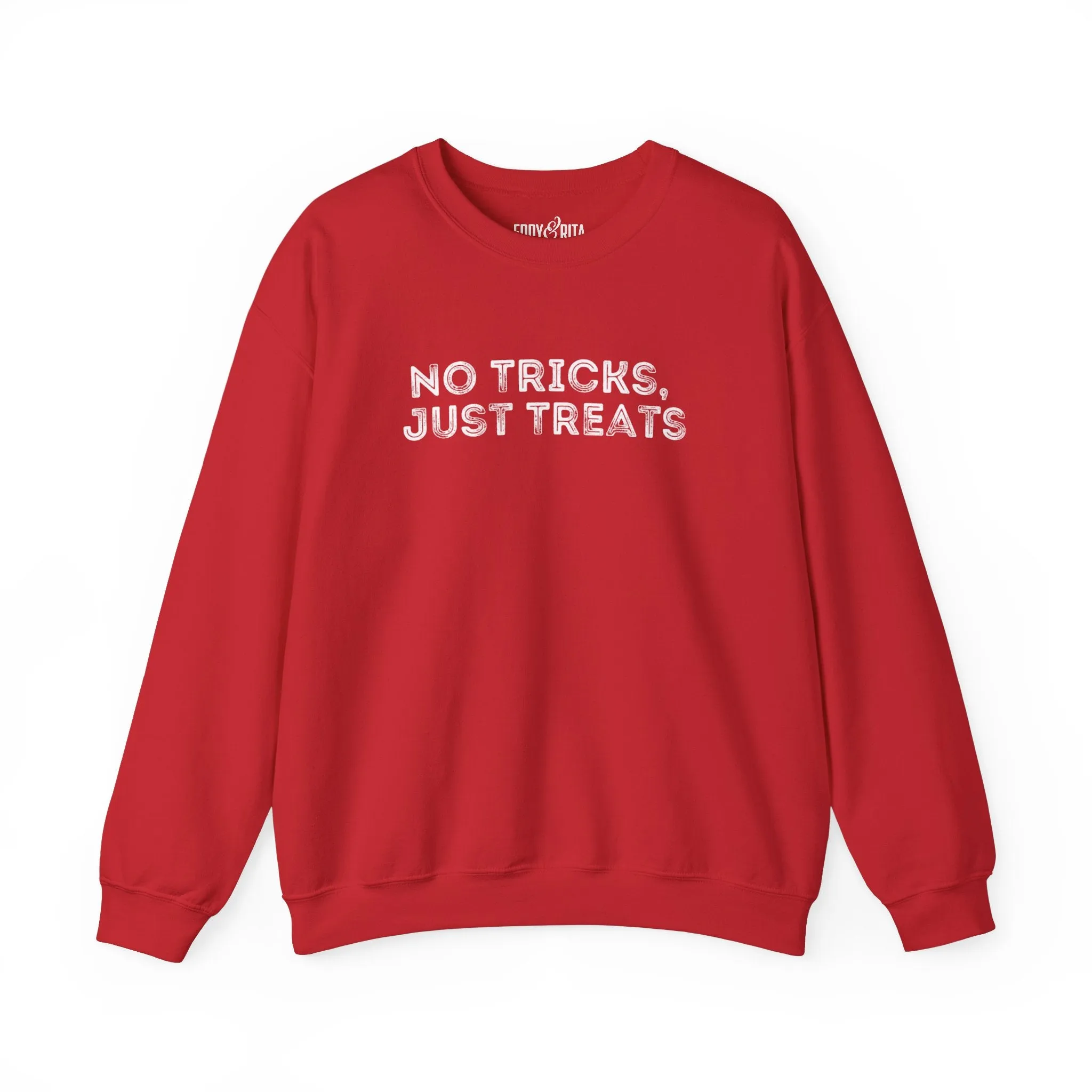 Men's Heavy Crewneck Sweatshirt - "No Tricks, Just Treats" Halloween Edition