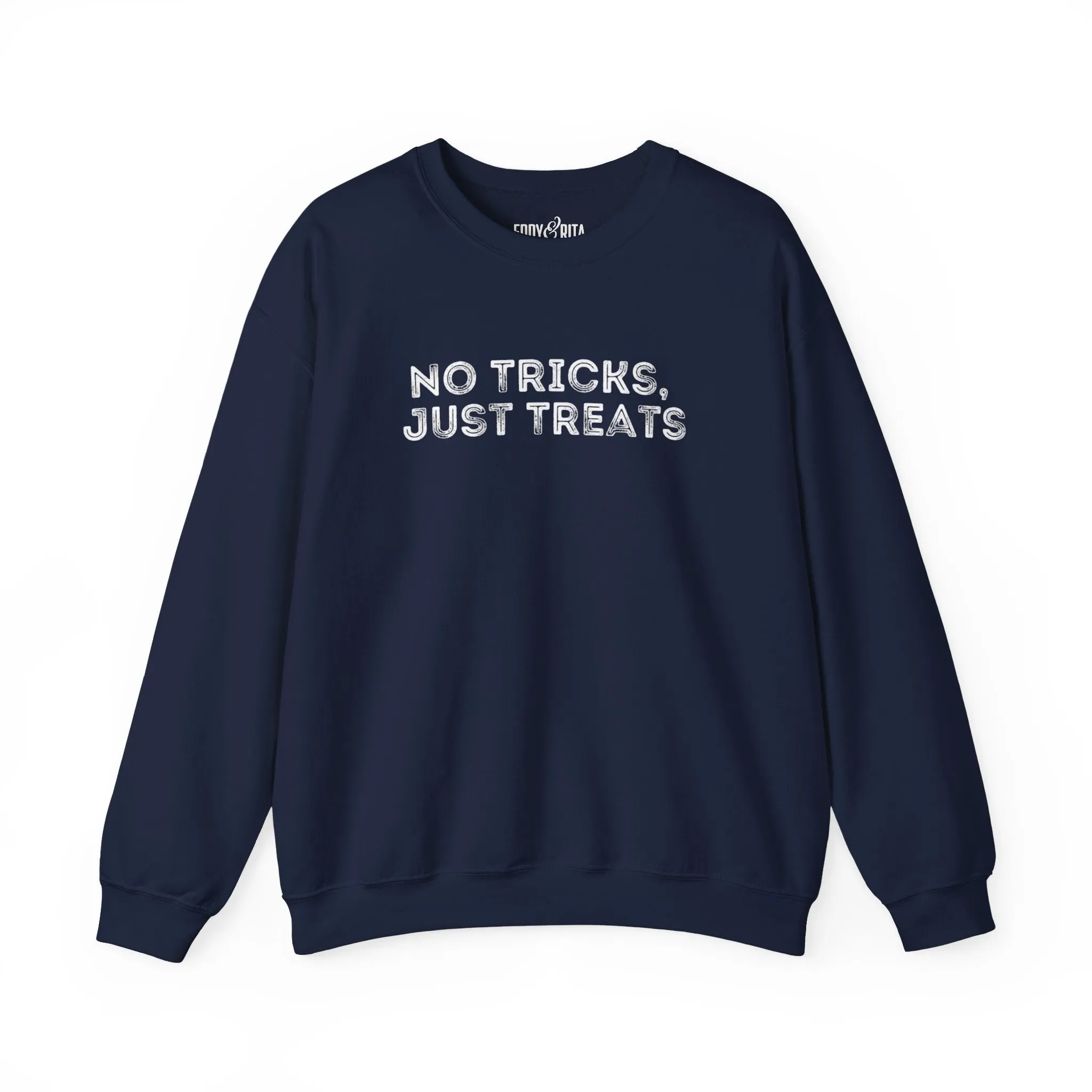 Men's Heavy Crewneck Sweatshirt - "No Tricks, Just Treats" Halloween Edition