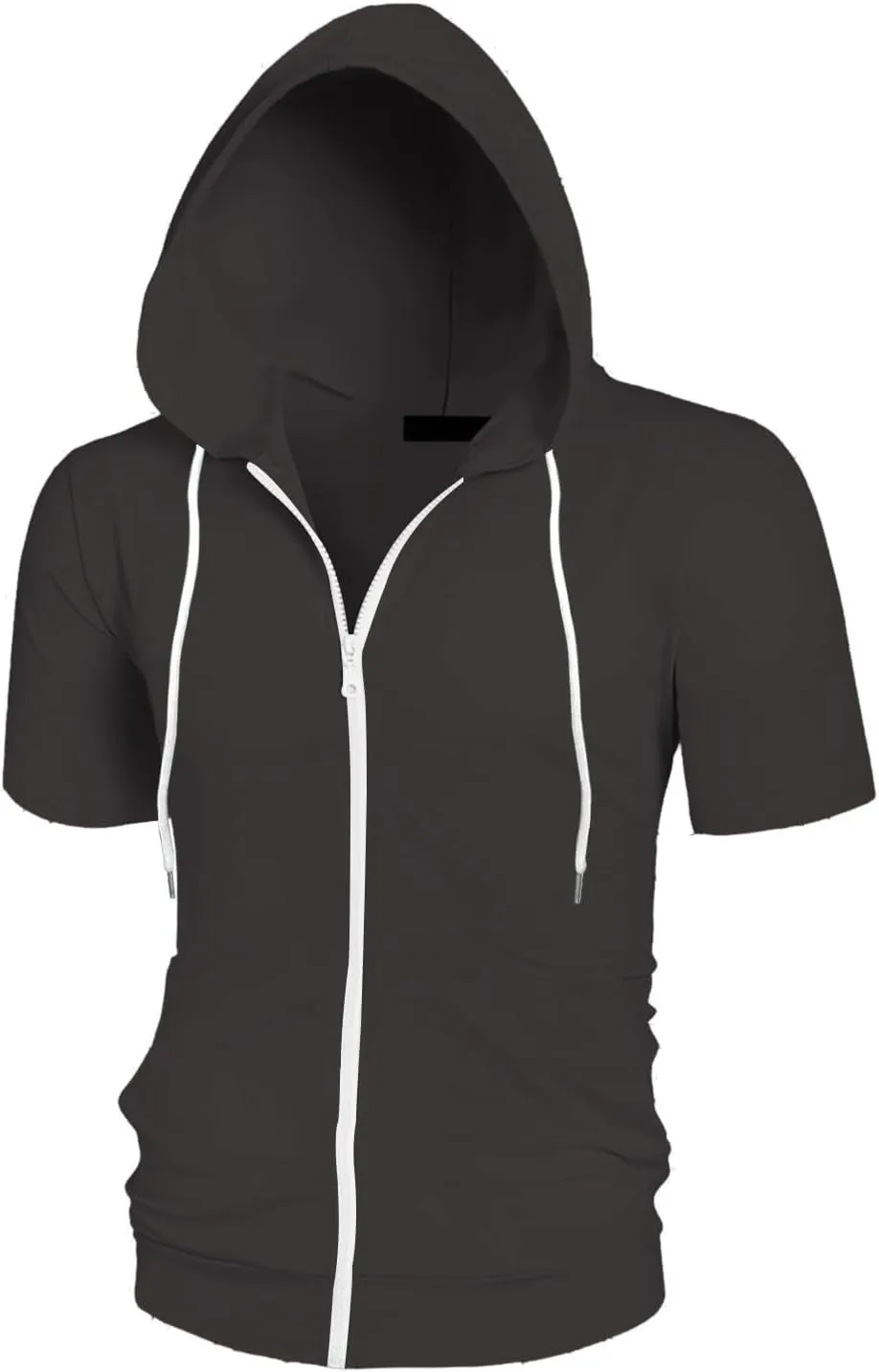 Mens Hoodies Zip Up Short Sleeve Casual Slim Fit Workout Shirts Summer Sports Big and Tall Hiking Gym Sweatshirts