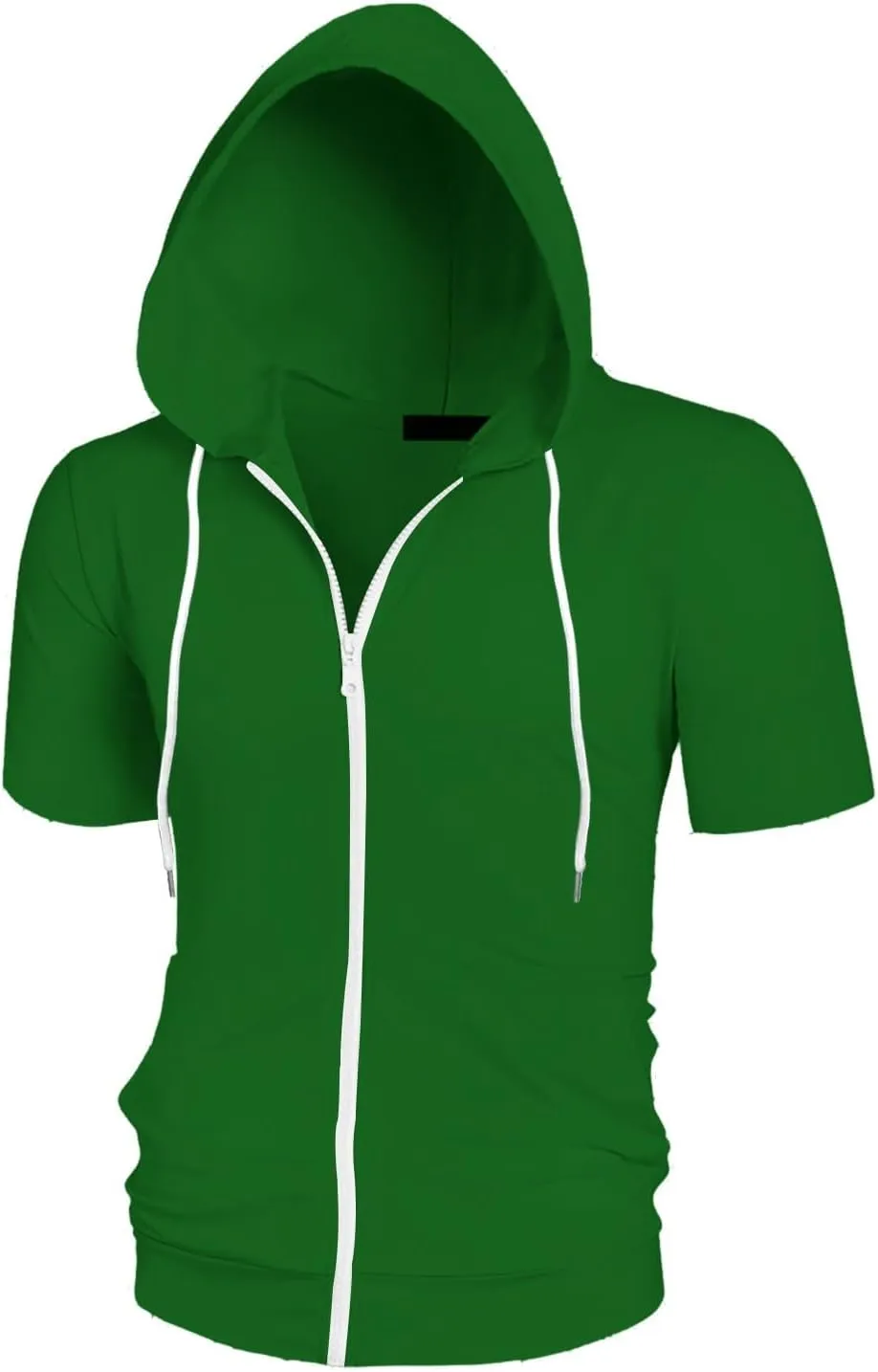 Mens Hoodies Zip Up Short Sleeve Casual Slim Fit Workout Shirts Summer Sports Big and Tall Hiking Gym Sweatshirts