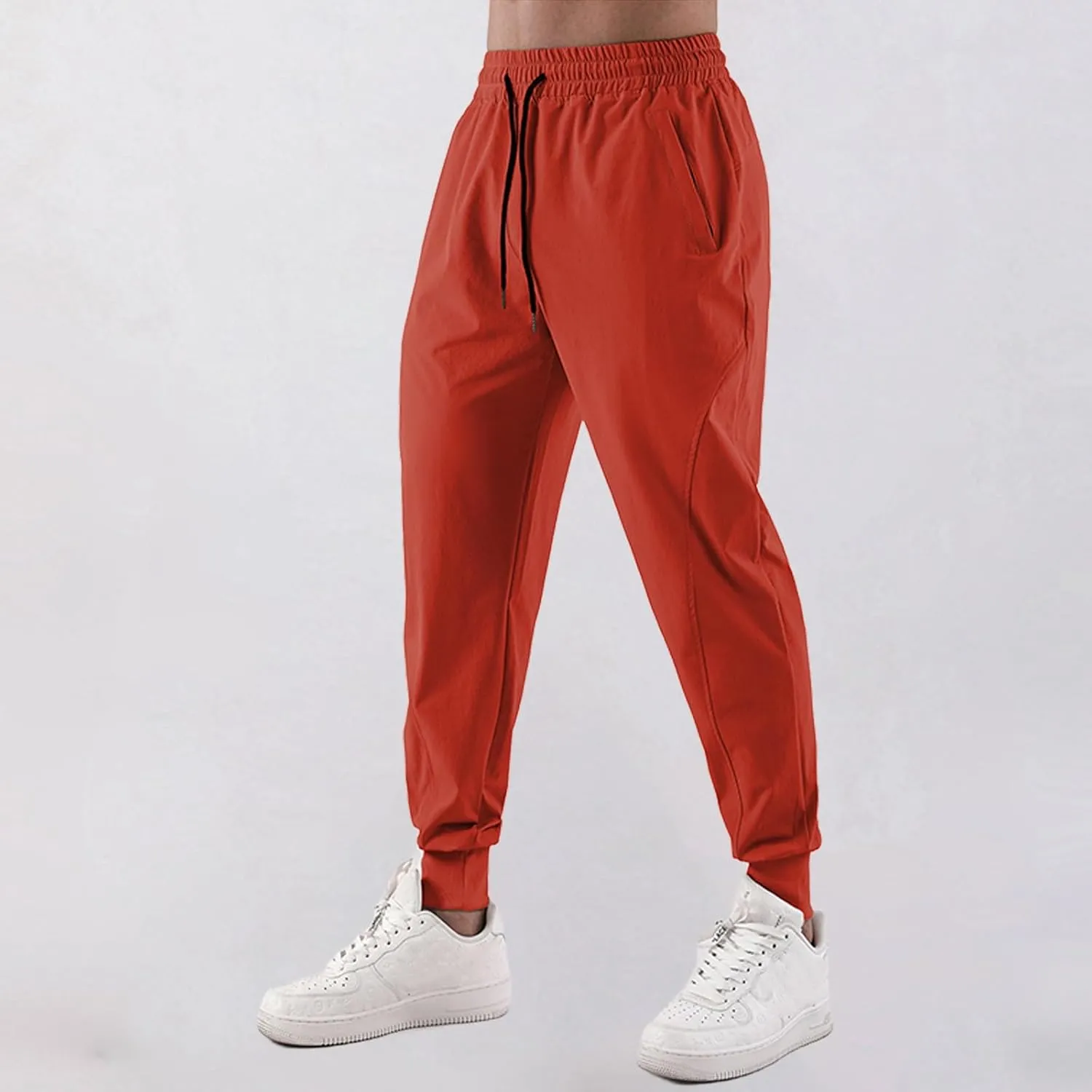 Mens Joggers with Pockets Gym Athletic Pants Workout Tapered Trousers Outdoor Sports Running Sweatpants for Summer