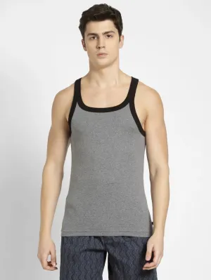 Men's Mid Grey Melange & Black Fashion Vest