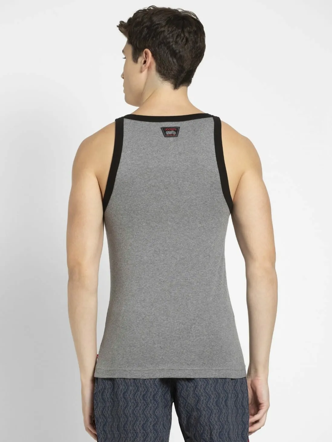 Men's Mid Grey Melange & Black Fashion Vest