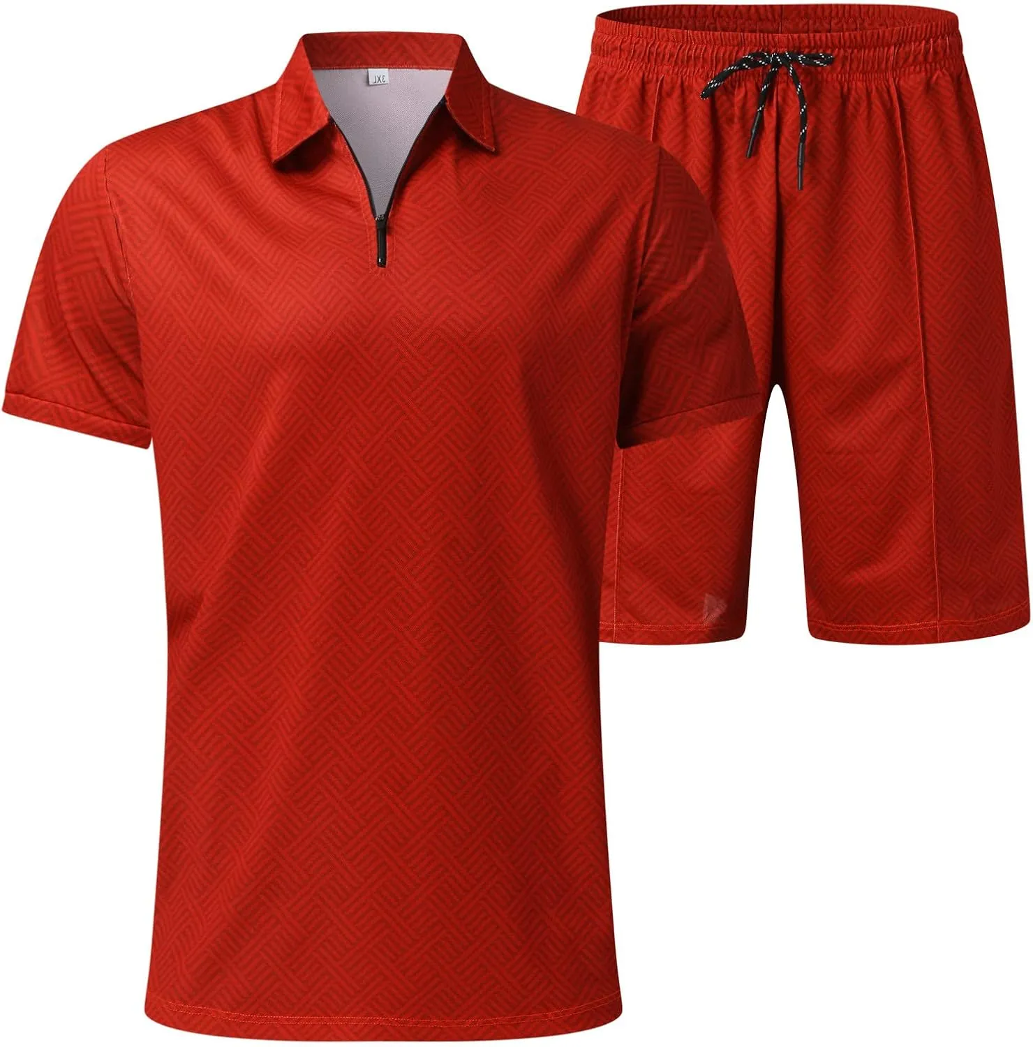 Men's Polo Shirt and Shorts Set Summer Outfits Fashion Casual Short Set 2 Piece Golf Tracksuit Sport Suit Vacation Beach Set