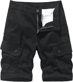Mens Shorts Casual Men's 5 Inch Inseam Open Flat Elastic Waist Cargo Shorts Relaxed fit Hiking Shorts Work Shorts