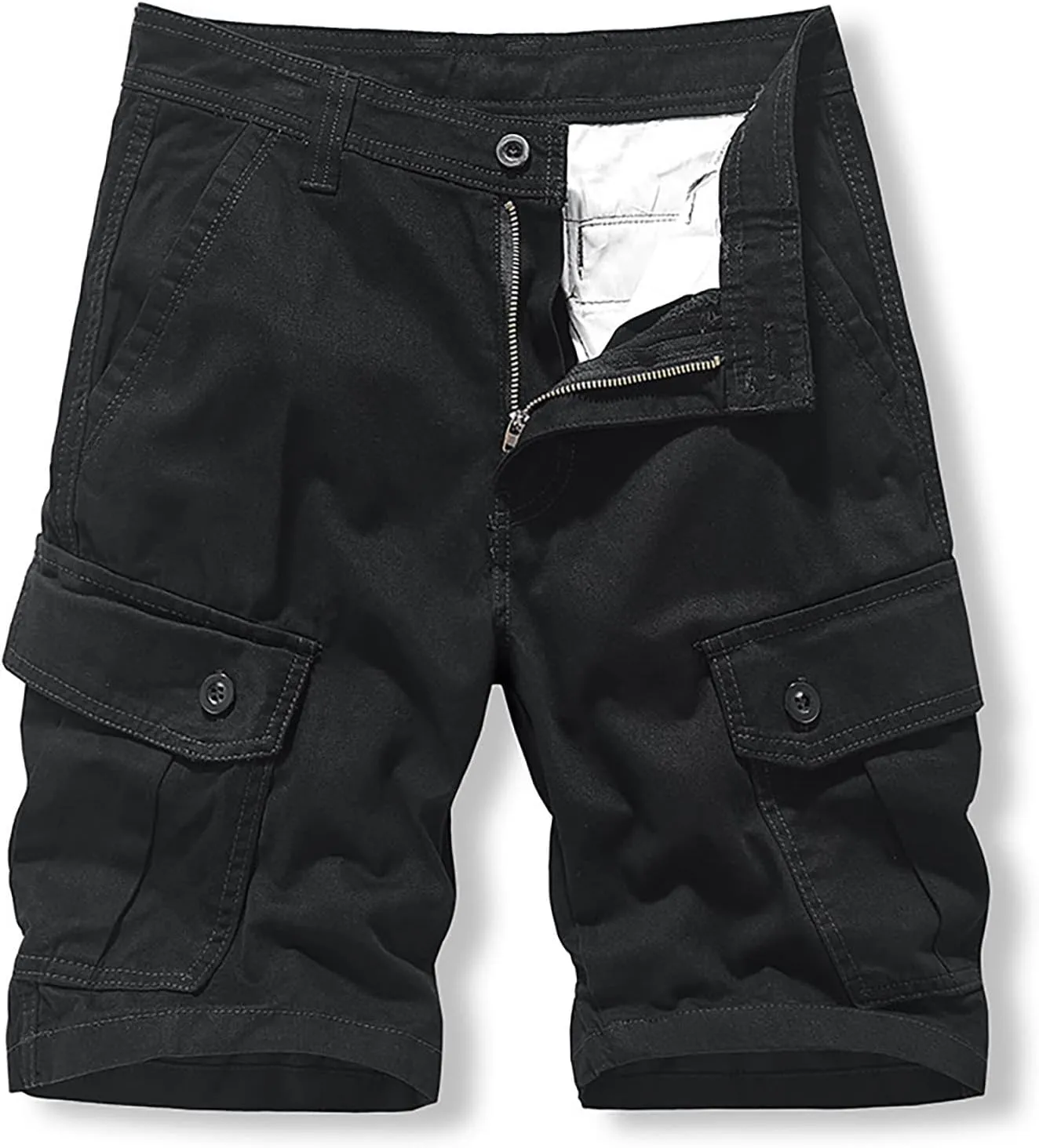 Mens Shorts Casual Men's 5 Inch Inseam Open Flat Elastic Waist Cargo Shorts Relaxed fit Hiking Shorts Work Shorts