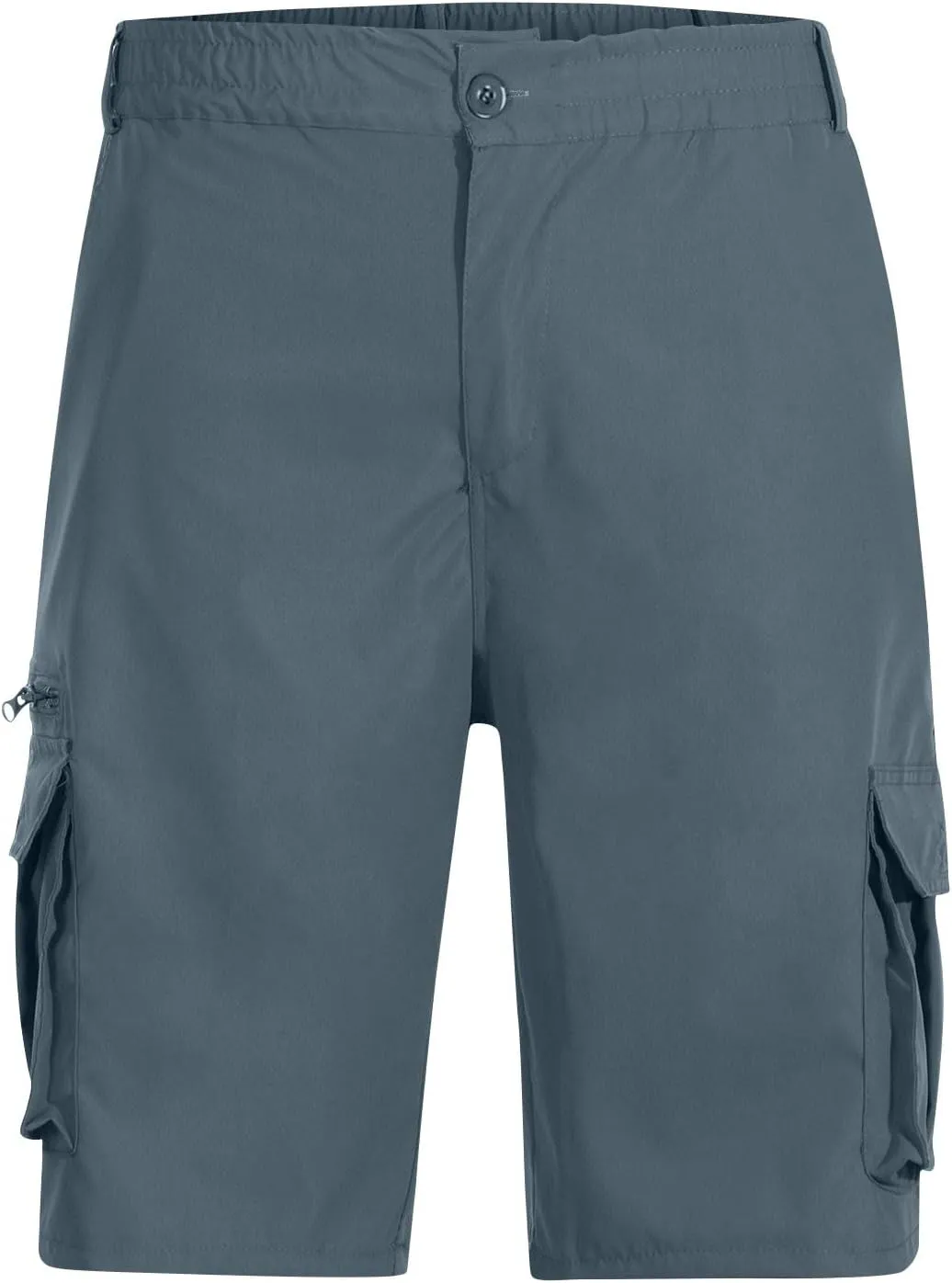 Mens Shorts Casual Relaxed Fit Outdoor Camping Cargo Shorts Athletic Gym Elastic Waist Activewear with 6 Pockets
