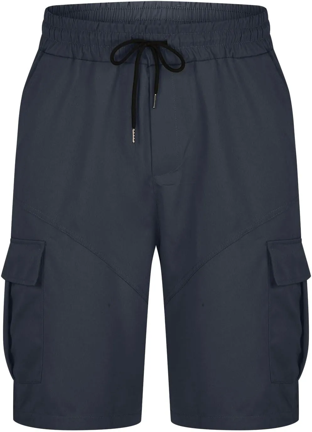 Mens Shorts Casual Relaxed Fit Outdoor Camping Cargo Shorts Athletic Gym Elastic Waist Activewear with 6 Pockets