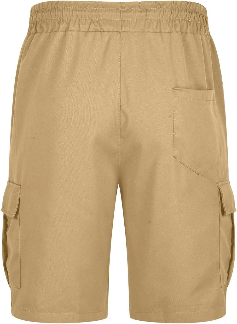 Mens Shorts Casual Relaxed Fit Outdoor Camping Cargo Shorts Athletic Gym Elastic Waist Activewear with 6 Pockets
