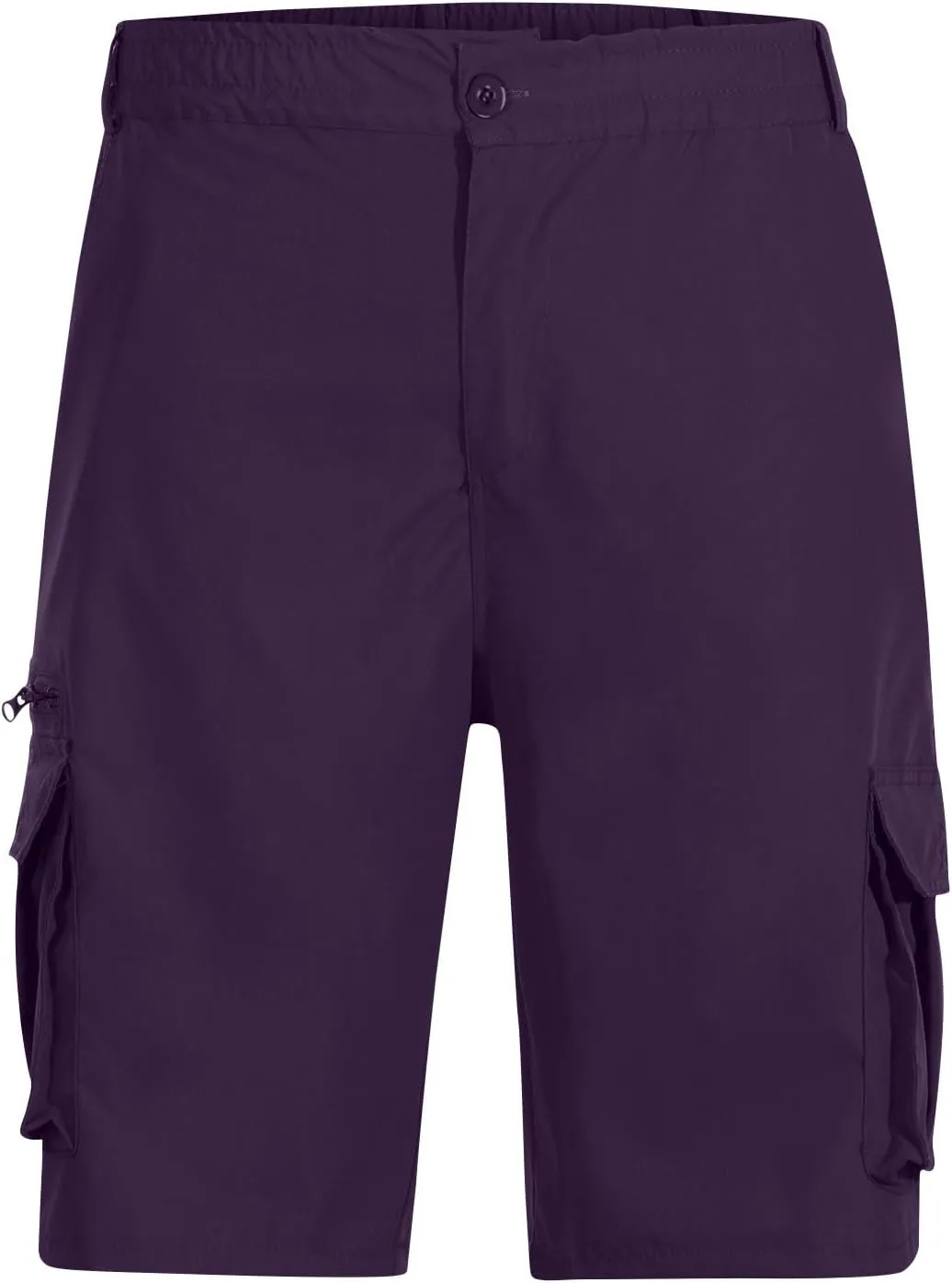 Mens Shorts Casual Relaxed Fit Outdoor Camping Cargo Shorts Athletic Gym Elastic Waist Activewear with 6 Pockets