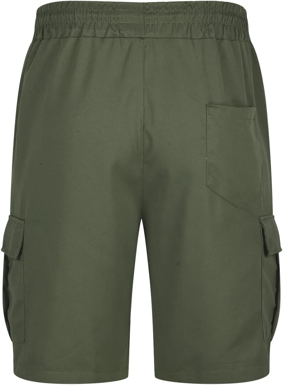 Mens Shorts Casual Relaxed Fit Outdoor Camping Cargo Shorts Athletic Gym Elastic Waist Activewear with 6 Pockets