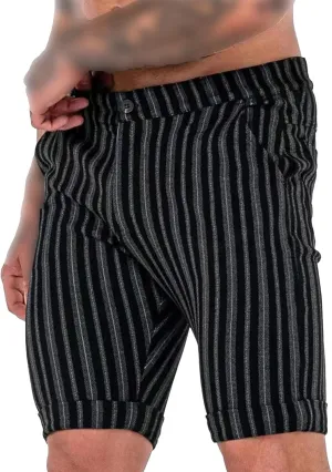 Men's Slim Fit Striped Checked Lounge Shorts Lightweight Bodybuilding Sport Shorts Casual Breathable Hiking Shorts