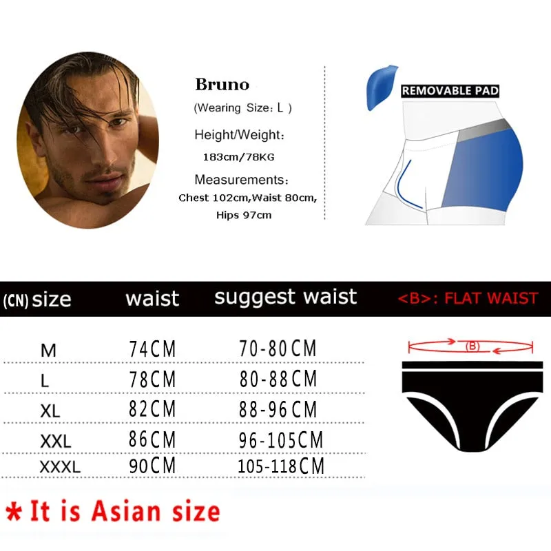 Men's Swimwear Low Boxers Swim Sportive Beachwear Shorts Swimsuit Brief in 16 Colours