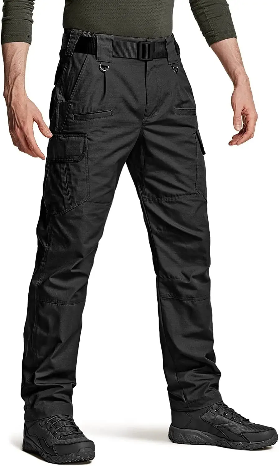Men's Tactical Pants, Water Resistant Ripstop Cargo Pants, Lightweight - Hiking Work Pants, Outdoor Apparel