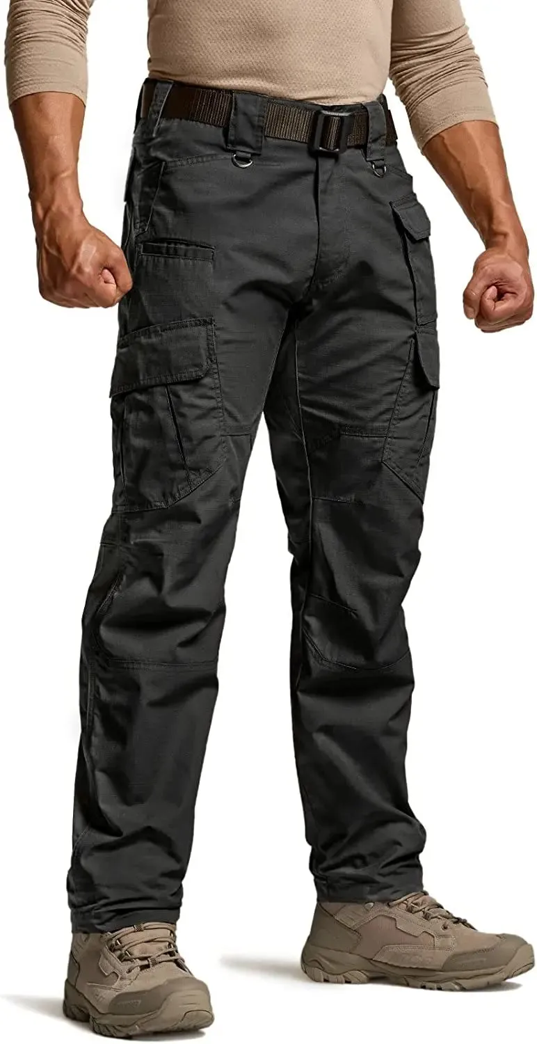 Men's Tactical Pants, Water Resistant Ripstop Cargo Pants, Lightweight - Hiking Work Pants, Outdoor Apparel