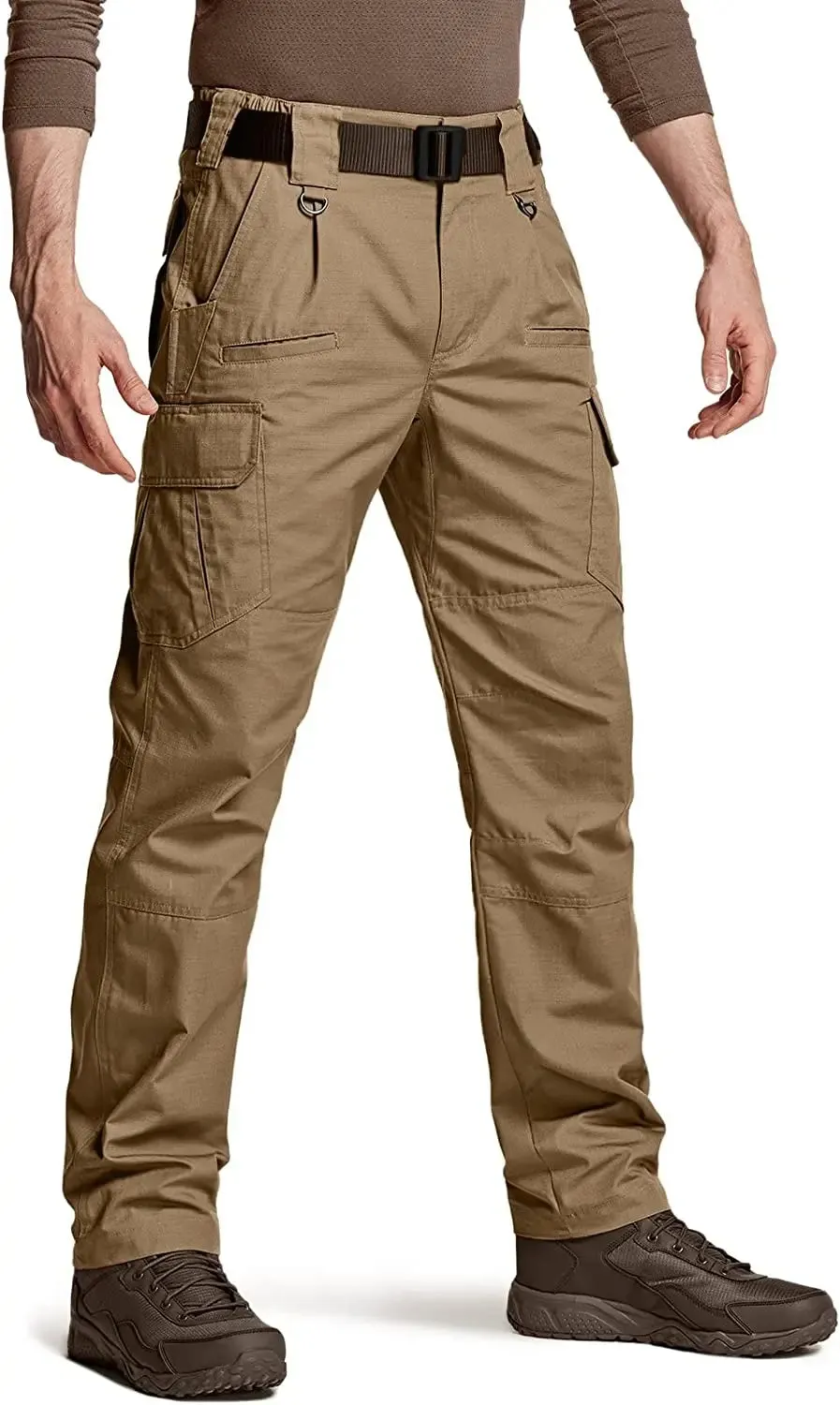 Men's Tactical Pants, Water Resistant Ripstop Cargo Pants, Lightweight - Hiking Work Pants, Outdoor Apparel