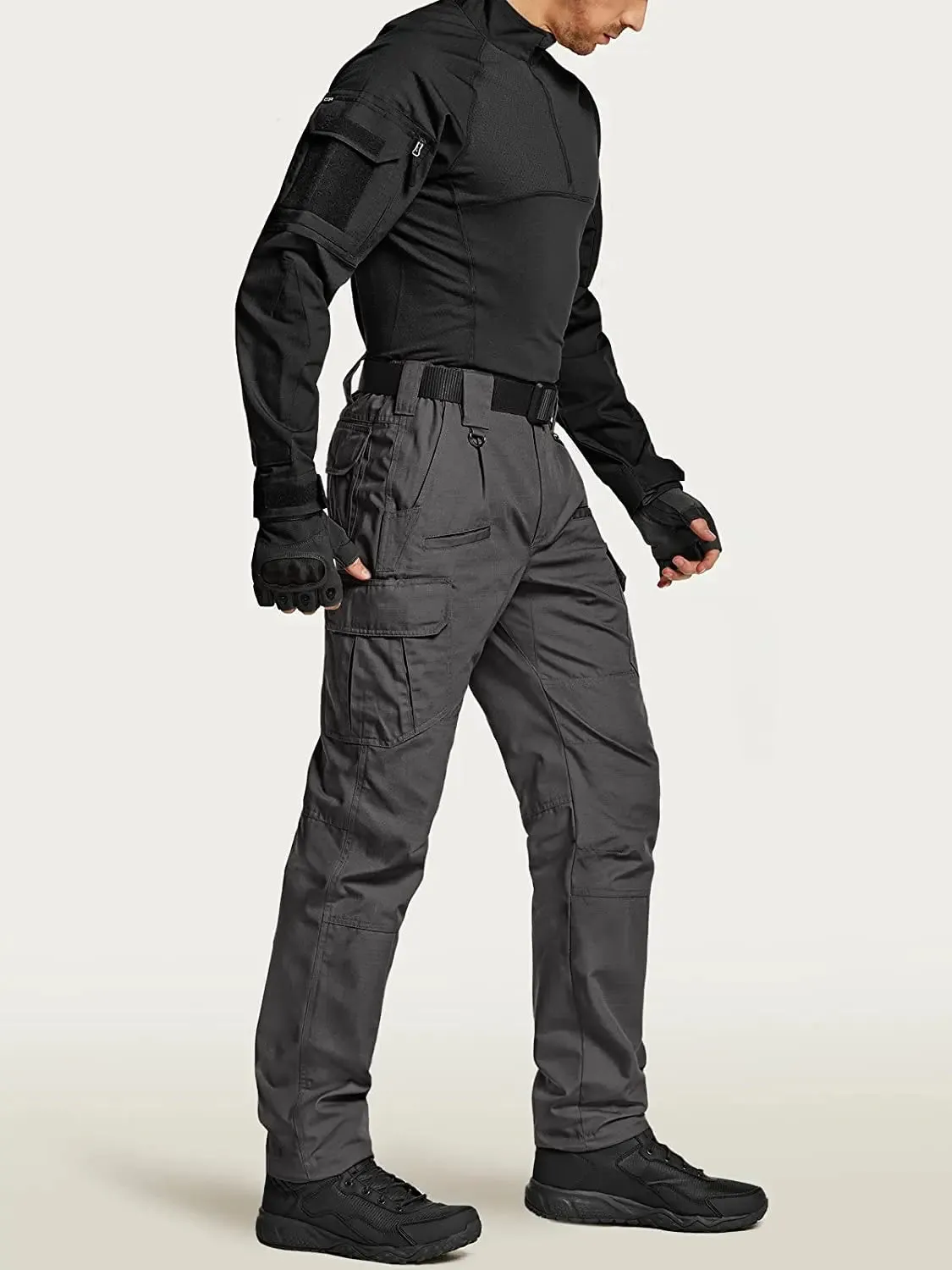 Men's Tactical Pants, Water Resistant Ripstop Cargo Pants, Lightweight - Hiking Work Pants, Outdoor Apparel