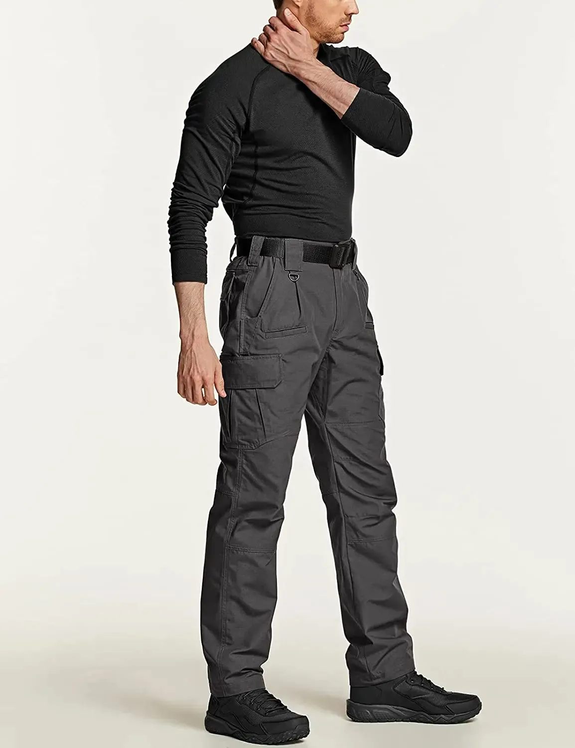 Men's Tactical Pants, Water Resistant Ripstop Cargo Pants, Lightweight - Hiking Work Pants, Outdoor Apparel