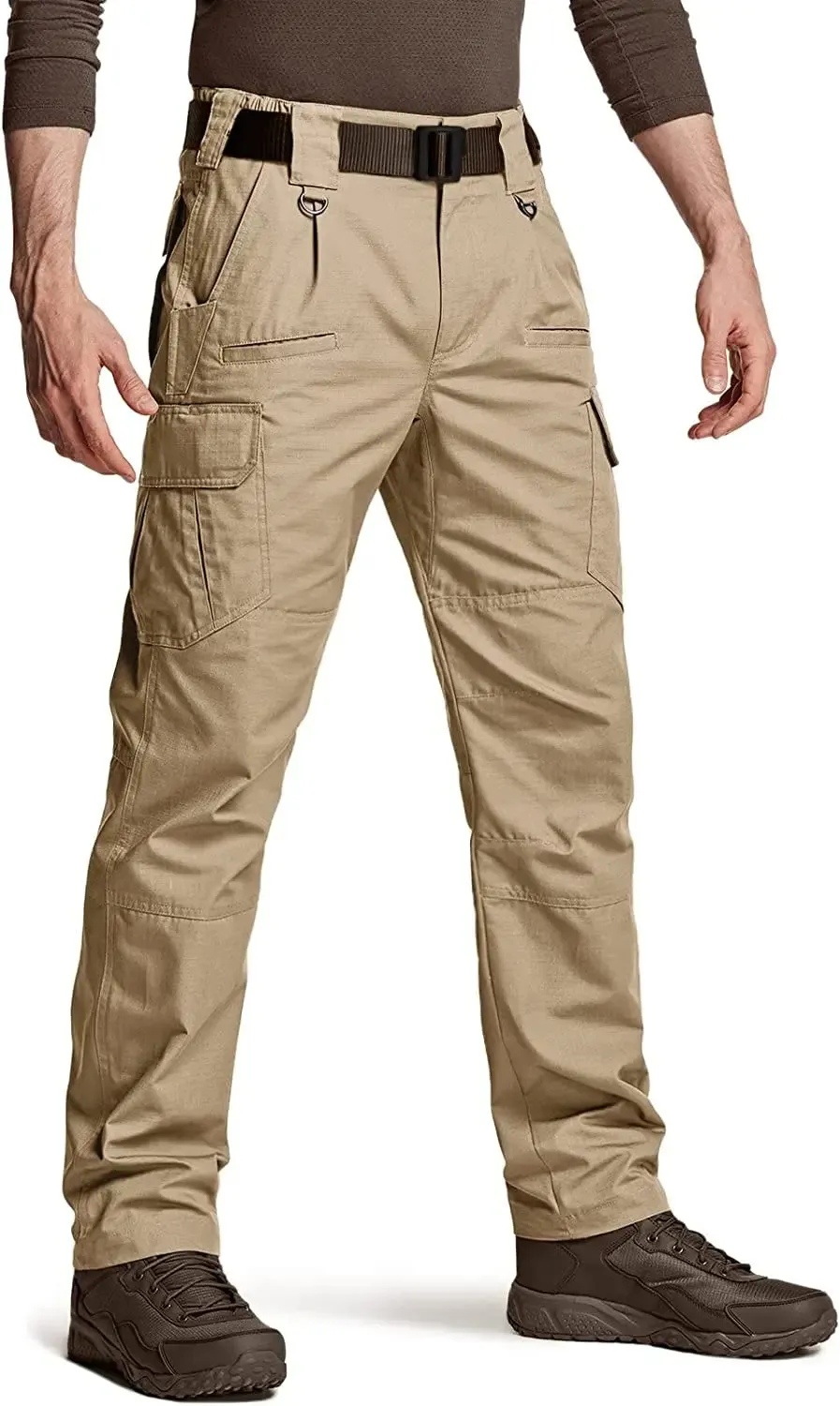 Men's Tactical Pants, Water Resistant Ripstop Cargo Pants, Lightweight - Hiking Work Pants, Outdoor Apparel
