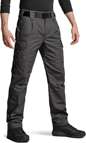 Men's Tactical Pants, Water Resistant Ripstop Cargo Pants, Lightweight - Hiking Work Pants, Outdoor Apparel