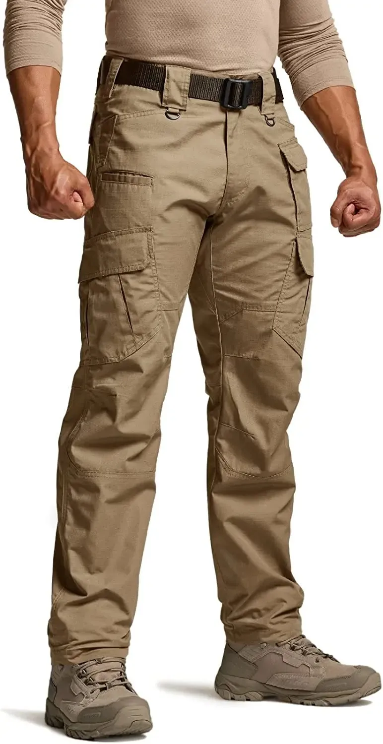 Men's Tactical Pants, Water Resistant Ripstop Cargo Pants, Lightweight - Hiking Work Pants, Outdoor Apparel