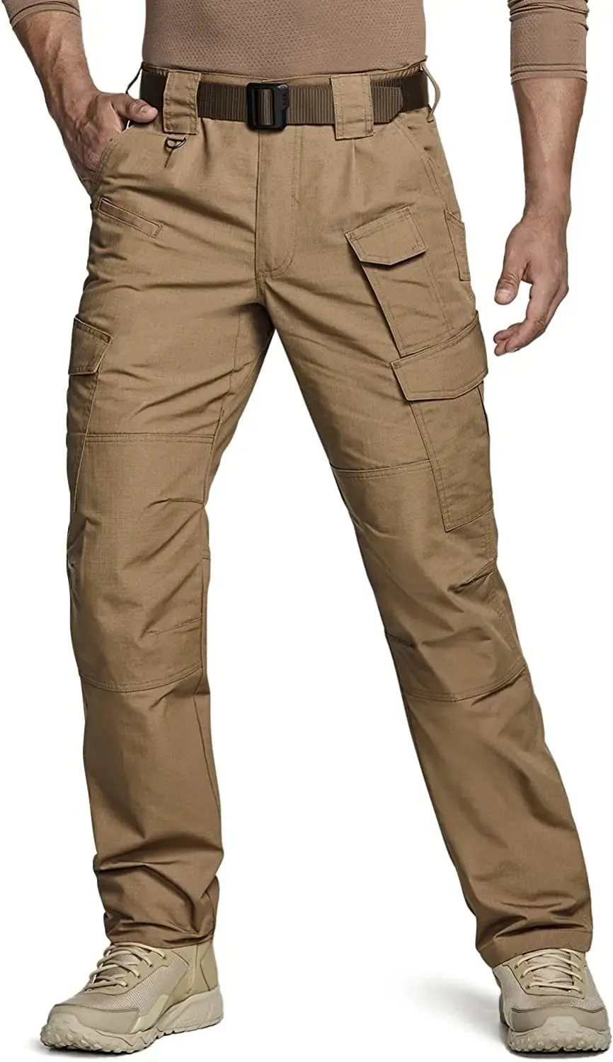 Men's Tactical Pants, Water Resistant Ripstop Cargo Pants, Lightweight - Hiking Work Pants, Outdoor Apparel