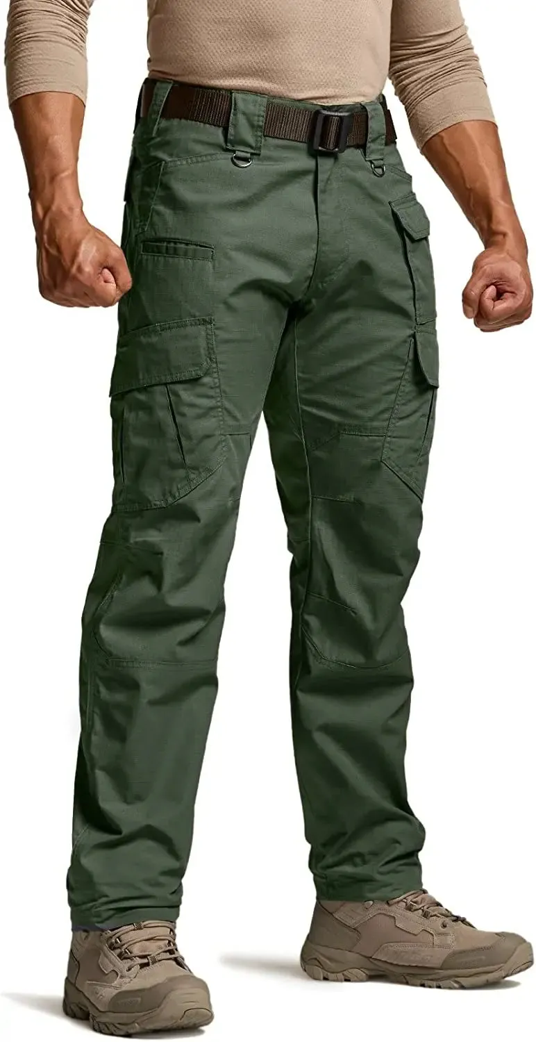 Men's Tactical Pants, Water Resistant Ripstop Cargo Pants, Lightweight - Hiking Work Pants, Outdoor Apparel