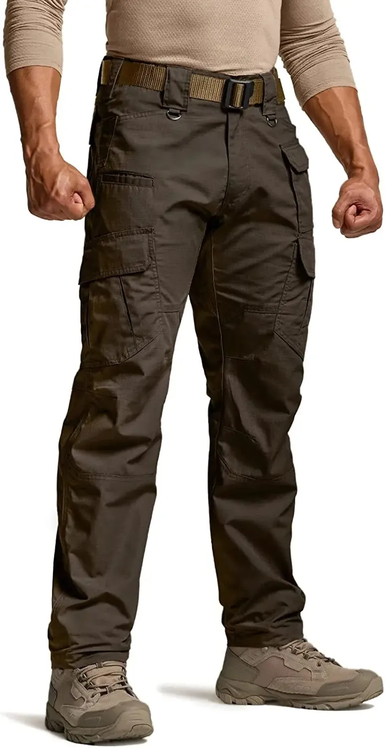Men's Tactical Pants, Water Resistant Ripstop Cargo Pants, Lightweight - Hiking Work Pants, Outdoor Apparel