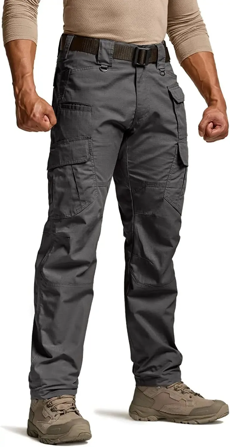Men's Tactical Pants, Water Resistant Ripstop Cargo Pants, Lightweight - Hiking Work Pants, Outdoor Apparel