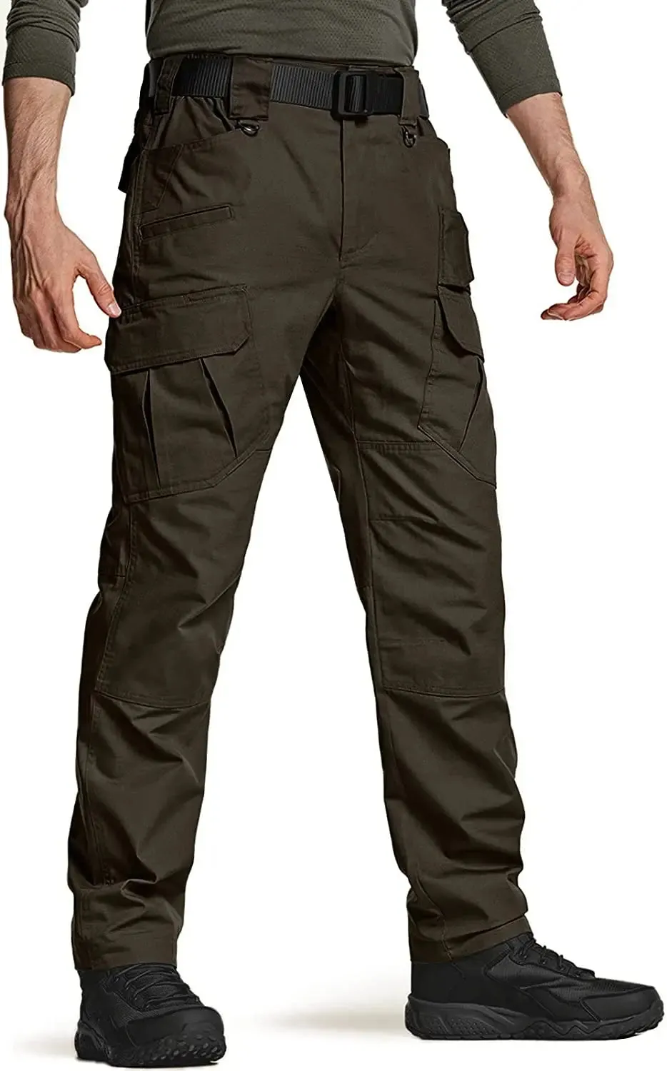 Men's Tactical Pants, Water Resistant Ripstop Cargo Pants, Lightweight - Hiking Work Pants, Outdoor Apparel