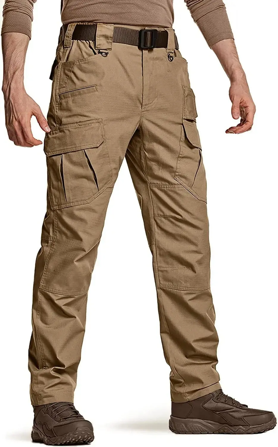 Men's Tactical Pants, Water Resistant Ripstop Cargo Pants, Lightweight - Hiking Work Pants, Outdoor Apparel