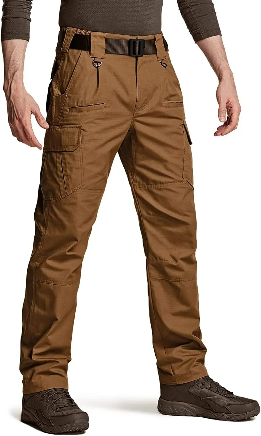 Men's Tactical Pants, Water Resistant Ripstop Cargo Pants, Lightweight - Hiking Work Pants, Outdoor Apparel