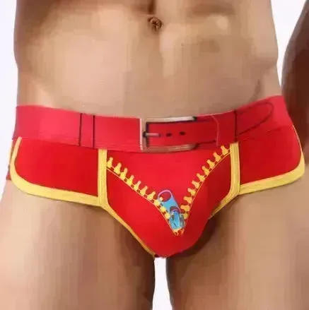 Men's Underwear Cotton Print U Convex  Antibacterial Brief Trunk Panties