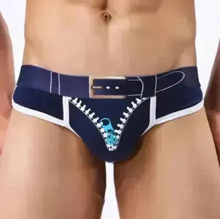 Men's Underwear Cotton Print U Convex  Antibacterial Brief Trunk Panties