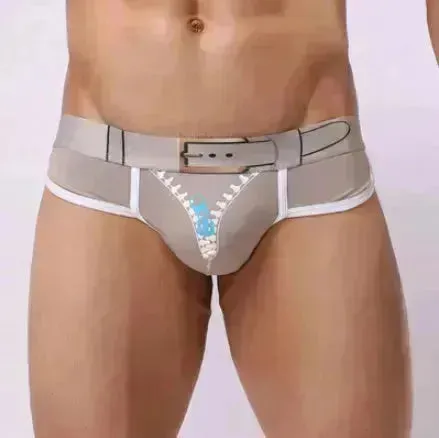 Men's Underwear Cotton Print U Convex  Antibacterial Brief Trunk Panties