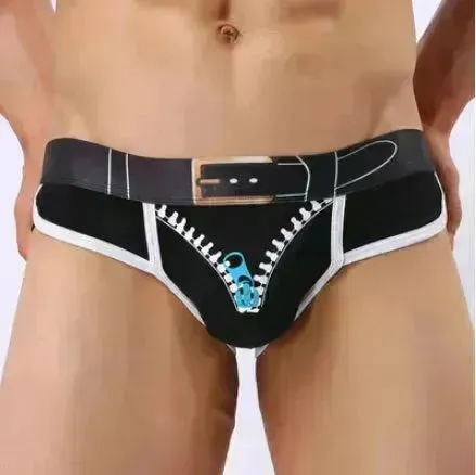 Men's Underwear Cotton Print U Convex  Antibacterial Brief Trunk Panties