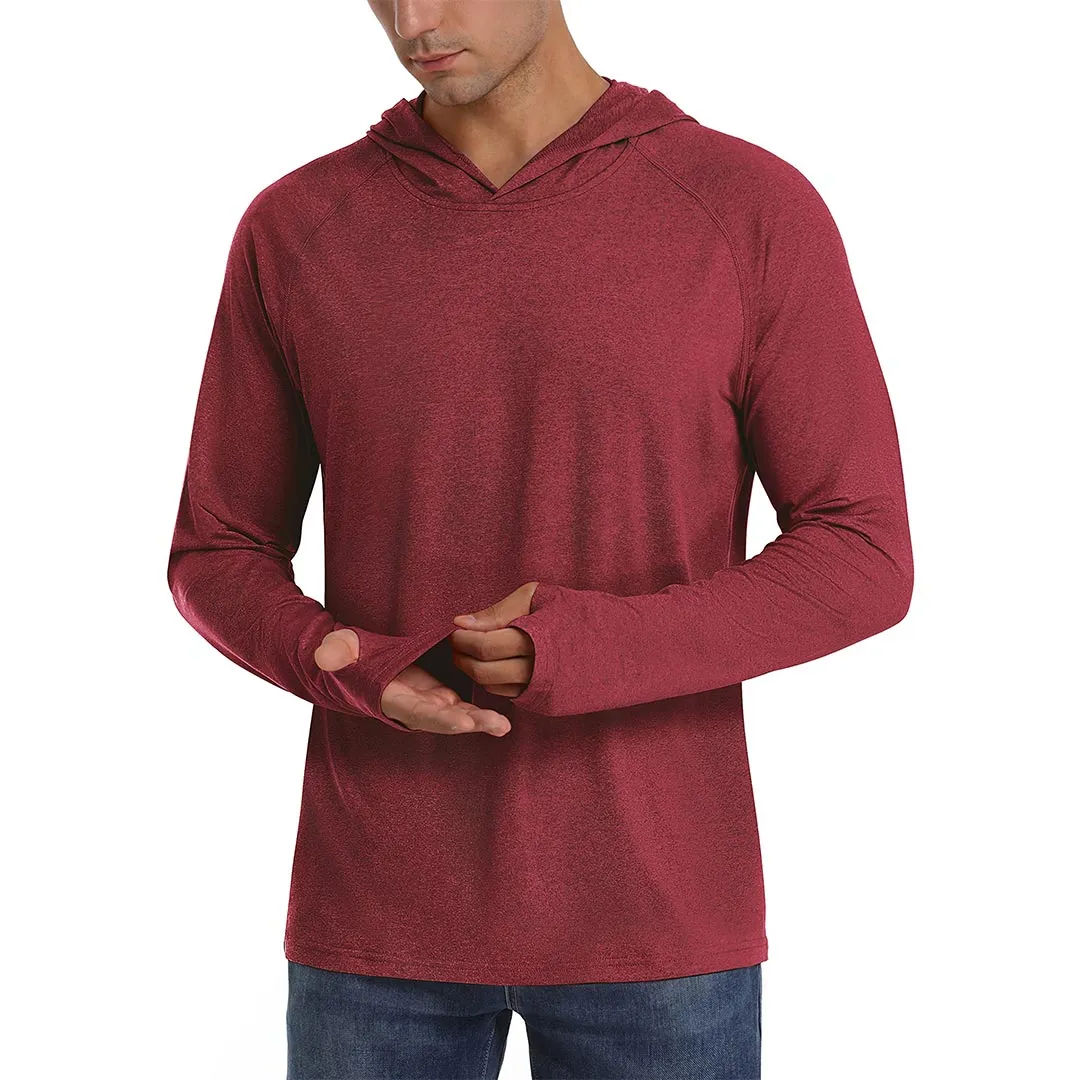 Men's UPF 50  Sun Protection Hoodies with Thumb Holes